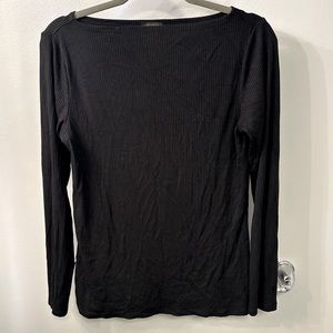 Ann Taylor black boatneck ribbed sweater